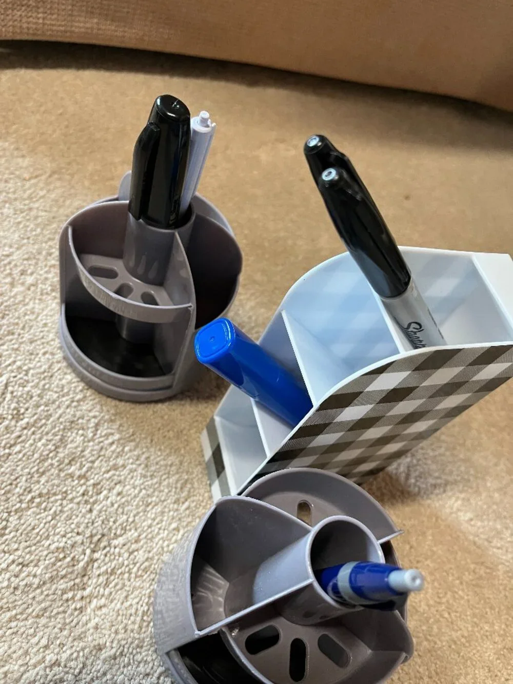 Desk Organizer Pen and‎ Pencil Holder (Set of 3) - Two Spin - One Narrow Design